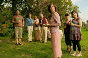 Roger Allam, Bill Camp, Bronagh Gallagher, and Tamsin Greig in Tamara Drewe (2010)