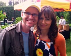 Brian Poth and Mary Lynn Rajskub on the set of 