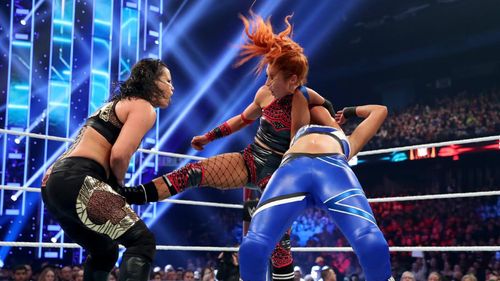 Pamela Martinez, Rebecca Quin, and Shayna Andrea Baszler in WWE Survivor Series (2019)