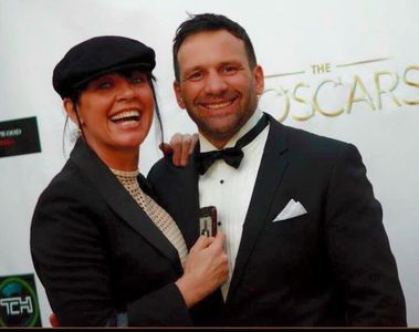 John Campbell-Mac with publicist Christine Peake on the red carpet