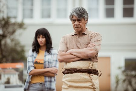 Nathaniel Lees and Shavaughn Ruakere in The Legend of Baron To'a (2020)