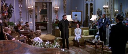 Peter Sellers, George Sanders, Martin Benson, Vanda Godsell, Maurice Kaufmann, Moira Redmond, Elke Sommer, and Tracy Ree