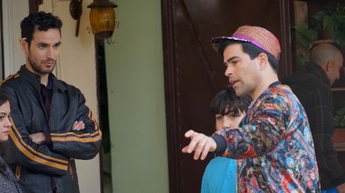 On set of A Gaza Weekend