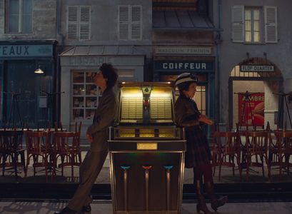 Timothée Chalamet and Lyna Khoudri in The French Dispatch (2021)