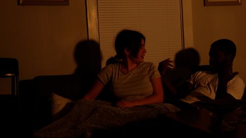 Tez Dixon and Lianna Perry Fountain in I've Been Ghosted (2022)