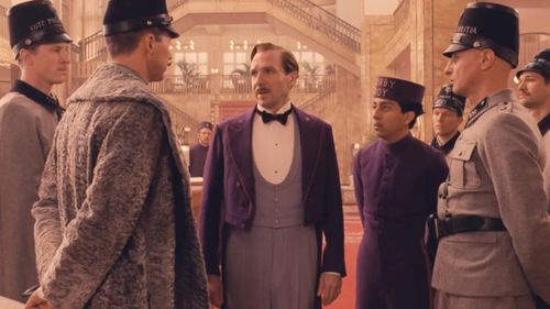 Ralph Fiennes, Edward Norton, Tony Revolori, and Golo Euler in The Grand Budapest Hotel (2014)