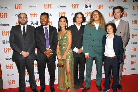 Olan Prenatt, Gio Galicia, Jonah Hill, Sunny Suljic, Alexa Demie, Na-kel Smith, and Ryder McLaughlin at an event for Mid