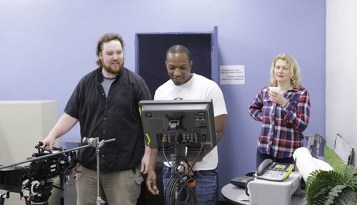 Director LazRael Lison Producer Tatiana Chekhova and Cinematographer Daniel Marks on the set 2021