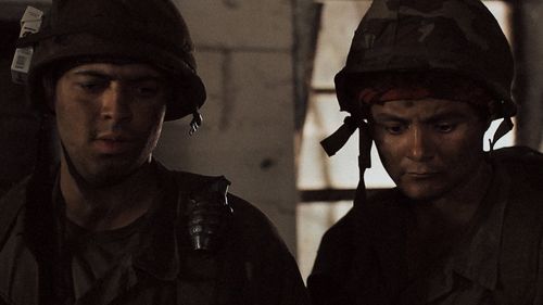 Kit Lang and Arturo Castro in Battle Scars (2020)