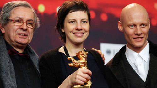Philippe Avril, Tómas Lemarquis, and Adina Pintilie at an event for Touch Me Not (2018)