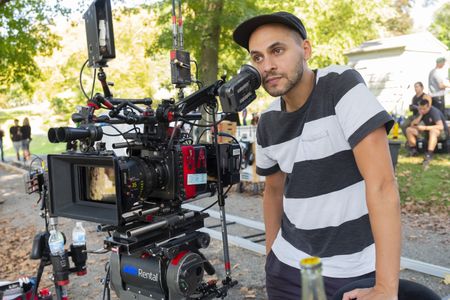 Jody Lee Lipes on the set of A Beautiful Day In The Neighborhood