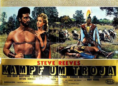 Juliette Mayniel, Steve Reeves, and Edy Vessel in The Trojan Horse (1961)