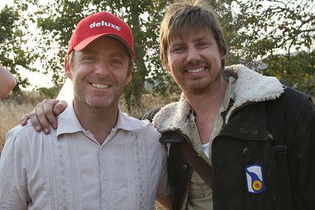 Sean-Michael Smith and Jaret Sacrey on the set of THUNDER CHANCE
