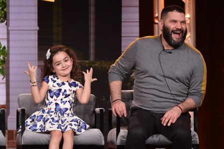 Ella Grace Helton gives Guillermo Diaz a good laugh on the panel for United We Fall at Winter TCA 2020.