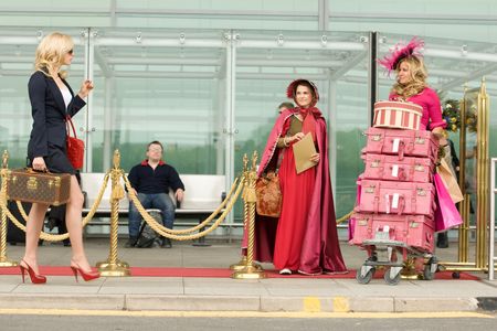 Keri Russell, Jennifer Coolidge, and Georgia King in Austenland (2013)