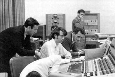 Don Kirshner, Michael Nesmith, The Monkees, and Lester Sill in The Monkees (1966)