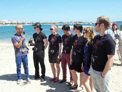 Bunny the Killer Thing representing at Cannes Film Festival (2014)