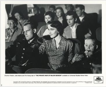 Charlton Heston, Julie Adams, and Tim Hovey in The Private War of Major Benson (1955)