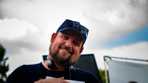 Eric Vespe on the set of Seek