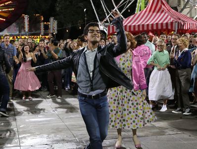 Barry Pearl, Jordan Fisher, Elle McLemore, and Carly Rae Jepsen in Grease Live! (2016)