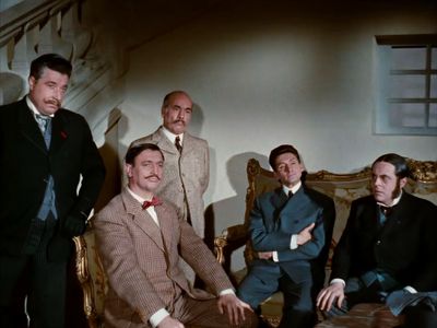 Jean Castanier, Jacques Hilling, Renaud Mary, Jacques Morel, and Albert Rémy in Elena and Her Men (1956)