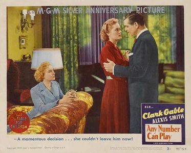 Clark Gable, Alexis Smith, and Audrey Totter in Any Number Can Play (1949)