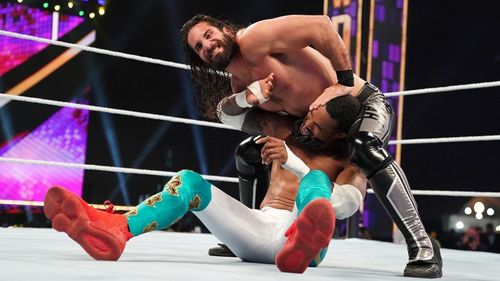 Colby Lopez and Kenneth Crawford in WWE Super Show-Down (2020)