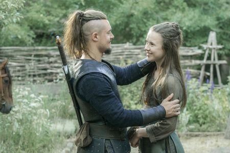 Still of Ruby Hartley and Alexander Dreymon in The Last Kingdom