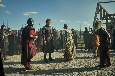 John Marquez, David Morrissey, Pauline Turner, and Lucy Ellinson in Britannia (2017)