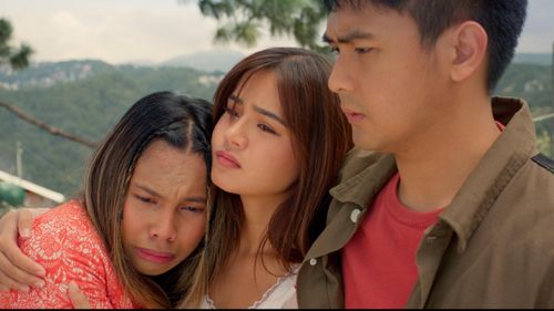 Paulo Angeles, Maris Racal, and Awra Briguela in Suntok sa buwan (2022)