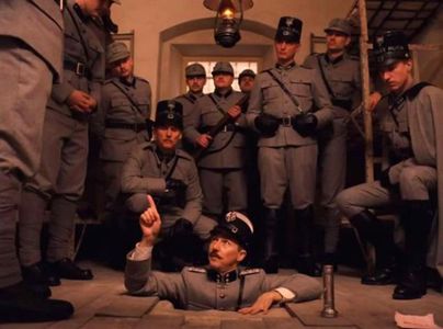 Edward Norton and Golo Euler in The Grand Budapest Hotel (2014)