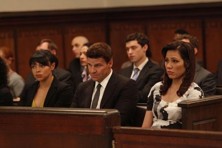 David Boreanaz, Michaela Conlin, and Tamara Taylor in Bones: The Boy with the Answer (2010)