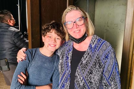 On set with Criminal Minds season 16 with Bethany Rooney