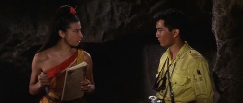 Akira Kubo and Bibari Maeda in Son of Godzilla (1967)