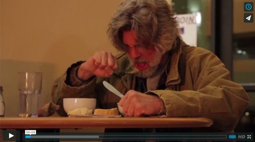 Playing a homeless man in 