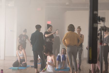 D.W. Waterson on set directing Caveboy Music Video