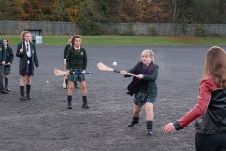 Judith Roddy, Nicola Coughlan, Leah O'Rourke, Louisa Harland, and Jamie-Lee O'Donnell in Derry Girls (2018)