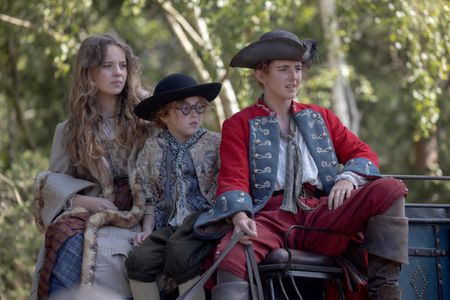 Louisa Harland, Bo Bragason, and Florence Keen in Renegade Nell (2024)