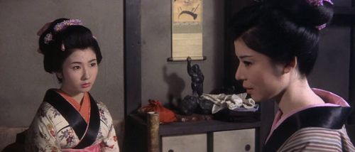 Shiho Fujimura and Reiko Fujiwara in Zatoichi on the Road (1963)