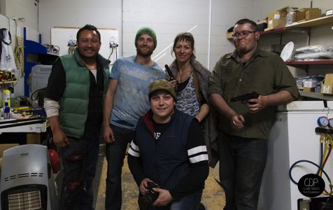 On the set of zombie horror 'Outer Darkness'.