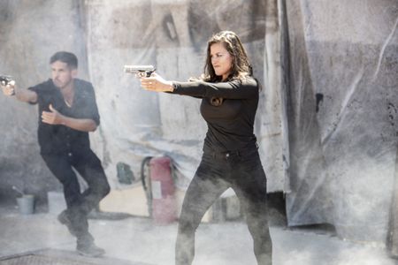 Loren Ledesma and J.C. Marquez Pulita in EL COYOTE cartel raid fight scene