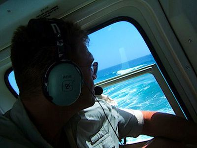 Helo over shipwreck