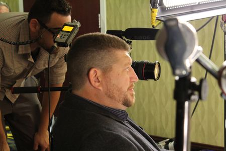 Mike on the set of My Broken Skies.