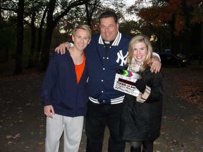 Eric Nelsen, Steve Schirripa and Sainty Nelsen on set of 
