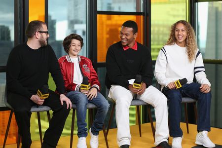 Olan Prenatt, Jonah Hill, Sunny Suljic, and Na-kel Smith at an event for Mid90s (2018)