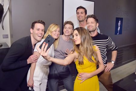 Matthew Hoffman ( L) , Ellen Pompeo, Nate Burkas, Jeremiah Brent, and Elizabeth Chambers Hammer arrive at the General Pu