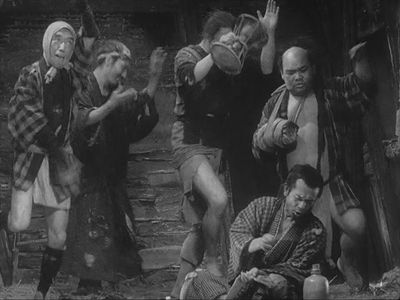 Kôji Mitsui, Haruo Tanaka, and Atsushi Watanabe in The Lower Depths (1957)