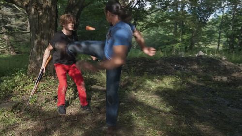 Gary Daniels and Ryan M. Shaw in Bring Him Back Dead (2022)