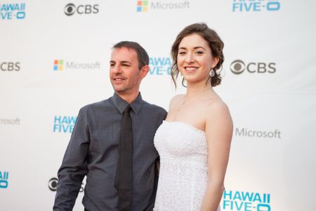 Roberto Orci and Adele Heather Taylor attend the Hawaii Five-0 Sunset on the Beach event on November 10th, 2017 in Waiki