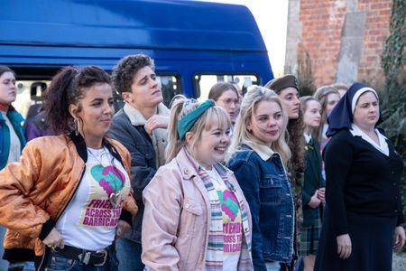 Nicola Coughlan, Siobhán McSweeney, Dylan Llewellyn, Louisa Harland, Jamie-Lee O'Donnell, Beccy Henderson, and Saoirse-M